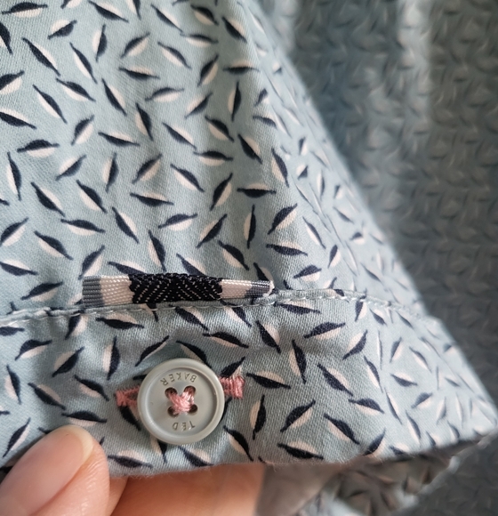 Ted Baker Blue Printed Button Down Shirt - Picture 8 of 12